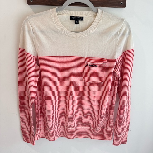 Banana Republic Merino Wool Striped J’adore Sweater Large - Picture 1 of 5